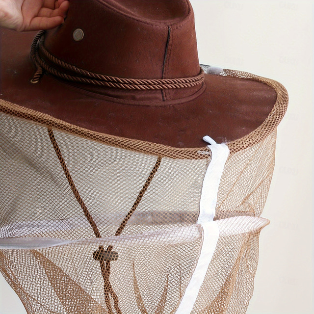  1pcs Protective Cowboy Beekeeper Hat Cowboy Beekeeper Hats with Veil - Durable, Breathable & Protective Gear for Outdoor Activities