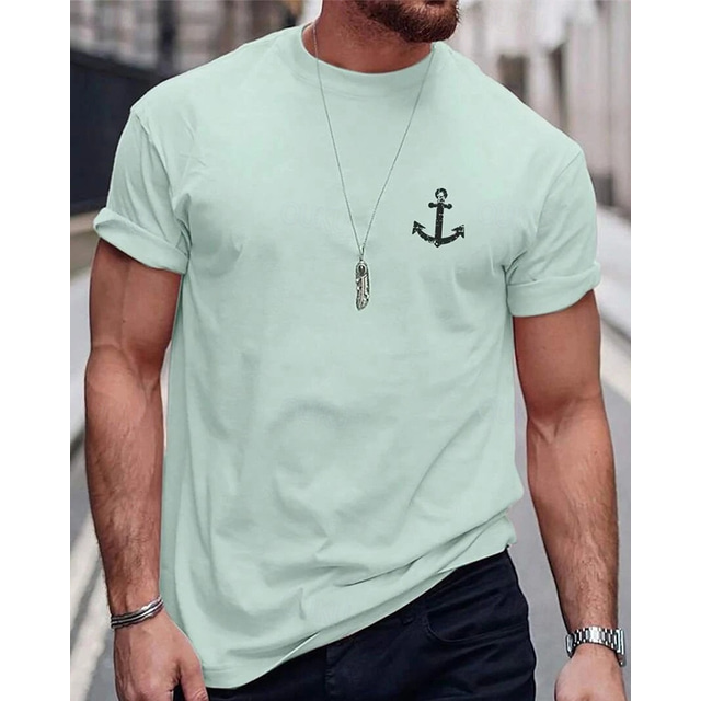  Men's Tee Short Sleeve Shirt Tee Top Short Sleeve Crewneck Spring &  Fall Letter Print Fashion Designer Print Vacation Street Going out Dark Grey White Black Top Tee for Men