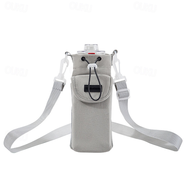  wodoodporna nylonowa torba typu crossbody na butelki z wodą do podróży na świeżym powietrzu, przenośny pokrowiec ochronny na butelkę z paskiem na ramię (butelka z wodą nie jest dołączona)