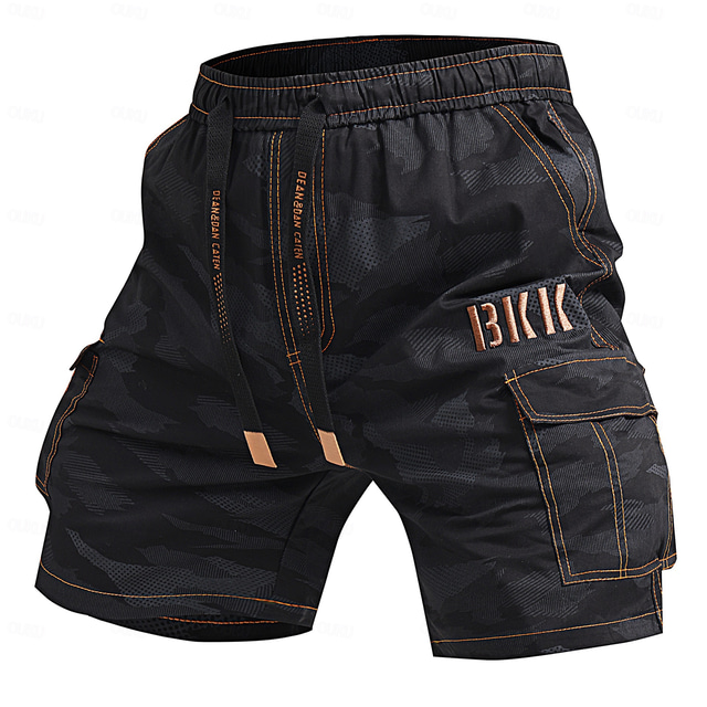  Men's Tactical Shorts Cargo Shorts Camping Shorts Camo Shorts Hiking Shorts Elastic Waist Multi Pocket Straight Leg Camouflage Moisture Wicking Wearable Knee Length Outdoor Casual Daily Fashion