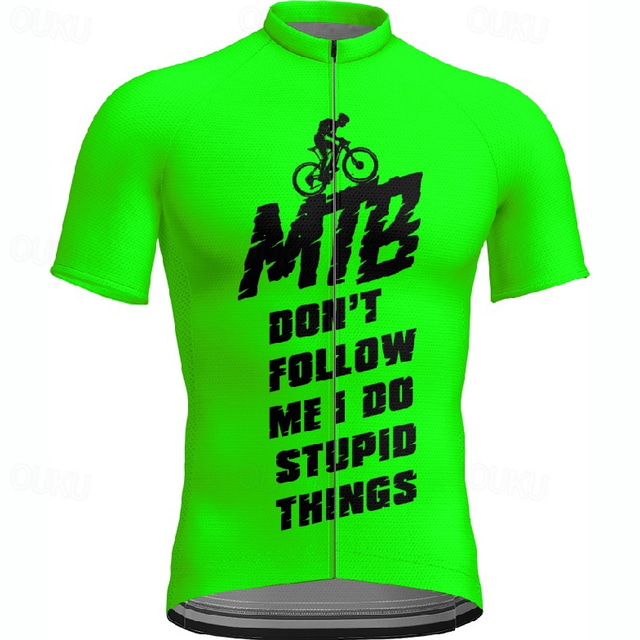  Men's Cycling Jersey Short Sleeve Bike Tee Tshirt Jersey with 3 Rear Pockets Mountain Bike MTB Breathable Quick Dry Anatomic Design Wicking Yellow Red Blue Sports Clothing Apparel