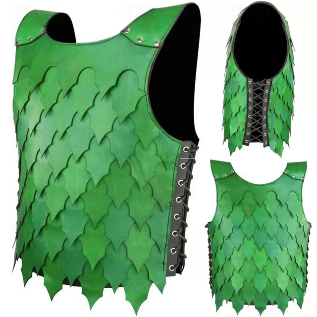  Retro Vintage Medieval Renaissance Armor Vest Chest Guard Ren Faire Warrior Gladiator Viking Men's Viking Halloween Masquerade Performance Party LARP Adults' Vest