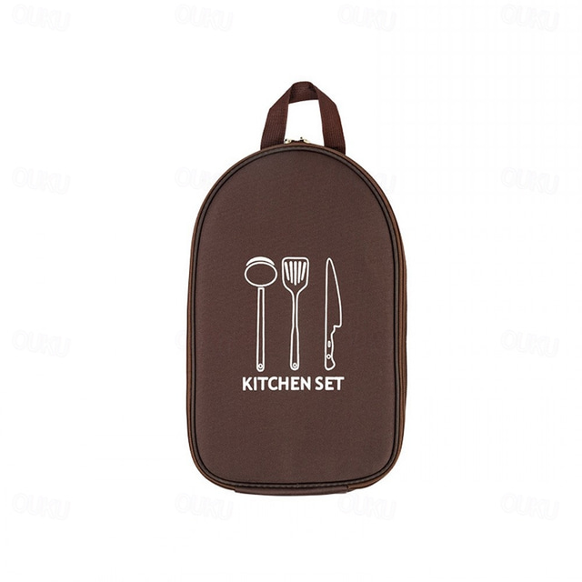  Oppbevaringspose for utendørs kokekar, bærbar campingredskapsarrangør, reisegrillverktøypose, holder for kjøkkenutstyr for piknik og grilling