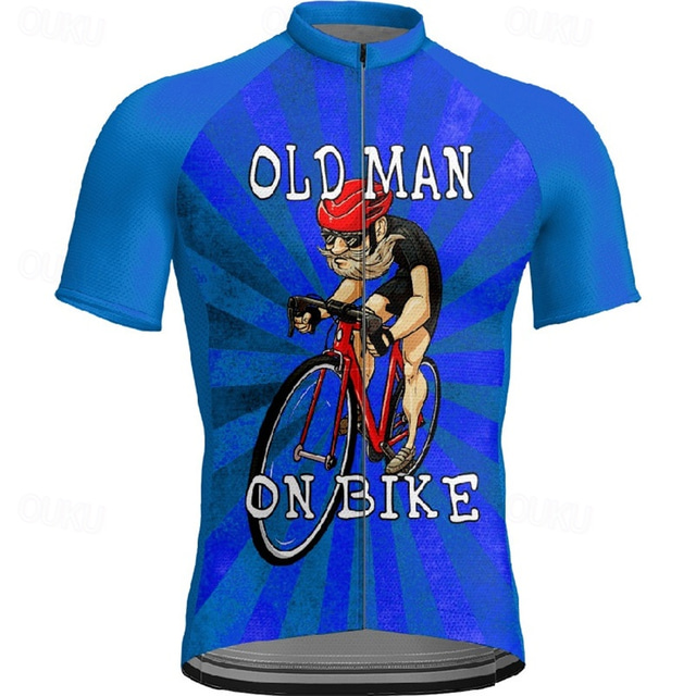  Men's Cycling Jersey Short Sleeve Bike Tee Tshirt Jersey with 3 Rear Pockets Mountain Bike MTB Breathable Quick Dry Anatomic Design Wicking Red Blue Dark Green Graphic Sports Clothing Apparel