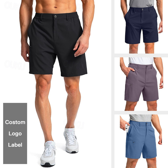 Homens calções atléticos Calção Shorts de verão Shorts de trabalho Bolsos Tecido Conforto Respirável Curto Ao ar livre Esportes Clássico Casual Preto Verde Claro