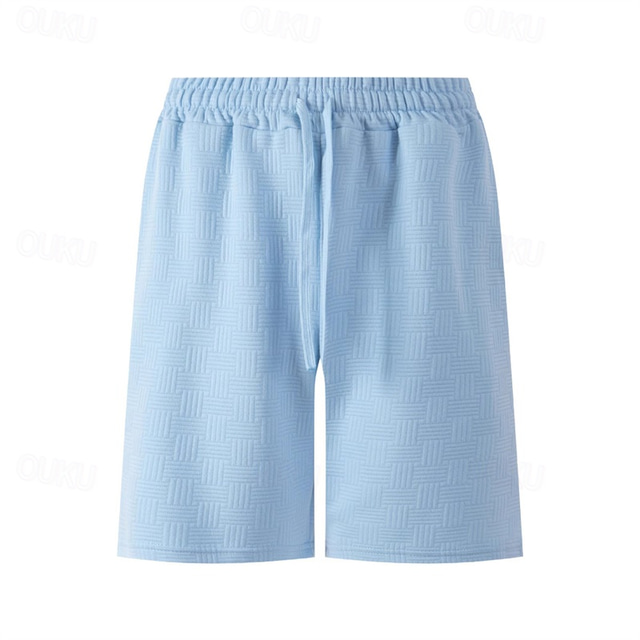  Men's Athletic Shorts Sweat Shorts Shorts Summer Shorts Pocket Drawstring Elastic Waist Plain Comfort Breathable Short Outdoor Sports Classic Casual Black White