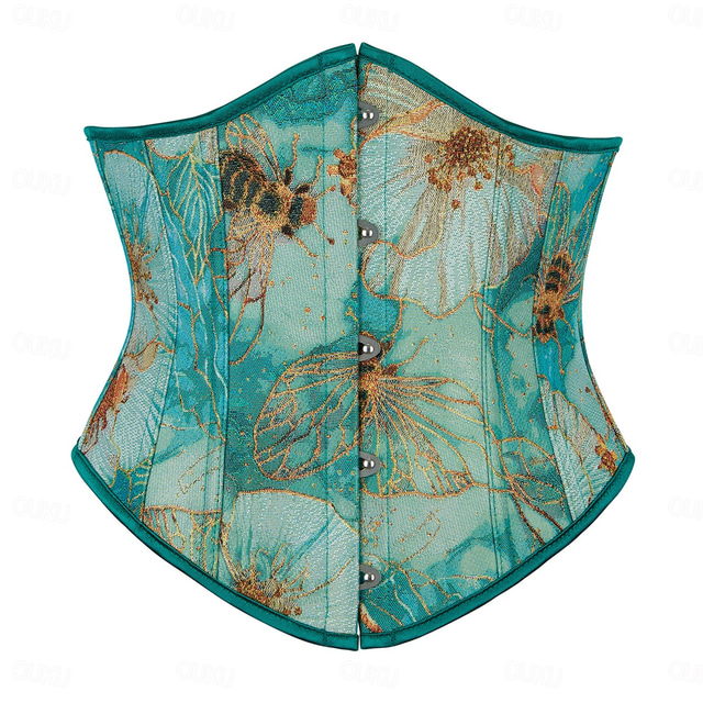  Rococo Overbust Corset Masquerade Overbust Corset Cosplay Tummy Control Push Up Jacquard Jacquard Women's Royal Masquerade Party Carnival of Venice Adults' Corset