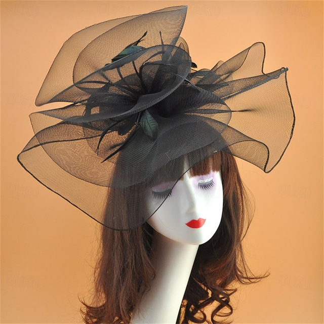  Headdress Tulle Fedora Hat Wedding Birthday Evening Party Tea Party Horse Race Elegant Vintage Cute With Feather Headpiece Headwear