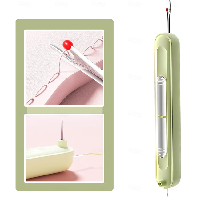  Automatic Needle Threader, 2 in 1 Threading and Thread Removal Tools, Easy Needle Inserter and Seam Ripper for Hand Sewing, Elderly DIY Sewing Tool, Gifts for Seniors Women