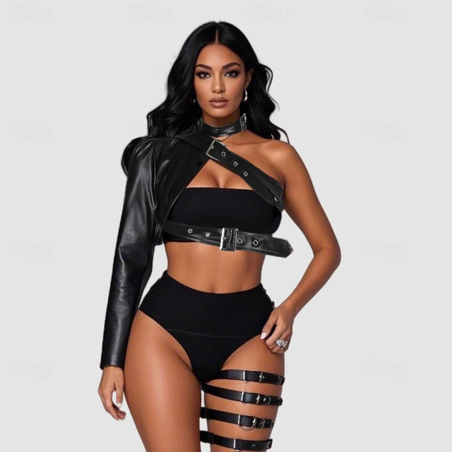  Punk & Gothic Jacket PU Leather Harness Women's Halloween Carnival Nightclub Pride Parade Pride Month Adults' Top All Seasons