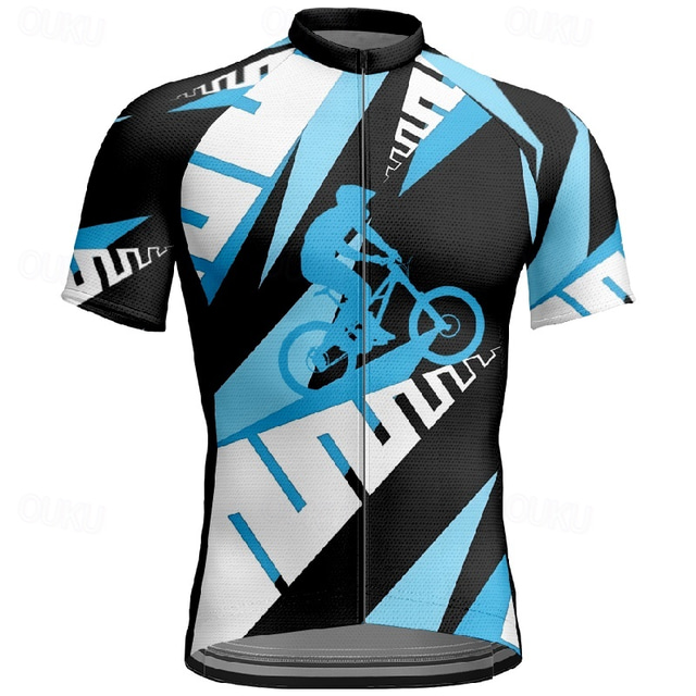 Herre Sykkeltrøyer Kortermet Sykkel T-skjorte Jersey med 3 baklommer Fjellsykling Pustende Hurtigtørkende Anatomisk design Vidje Gul Rød Blå sport Klær