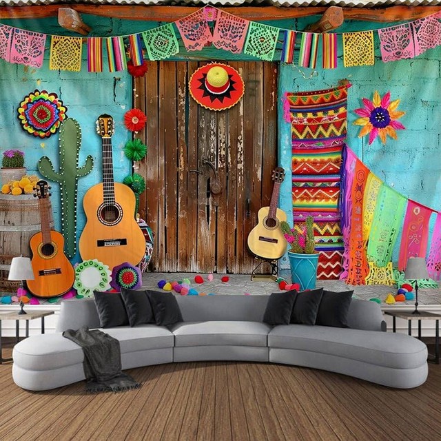  Cinco de Mayo Mexican Hanging Tapestry Wall Art Large Tapestry Mural Decor Photograph Backdrop Blanket Curtain Home Bedroom Living Room Decoration