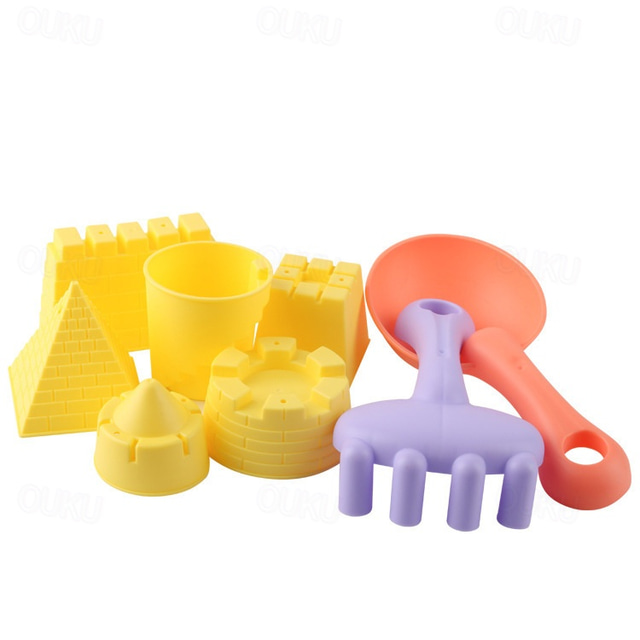  8 Pack Beach Sand Buckets and Shovels Set - Beach Toys for Kids with Sand Molds Silicone Beach Sand Pails for Travel Kids and Toddlers
