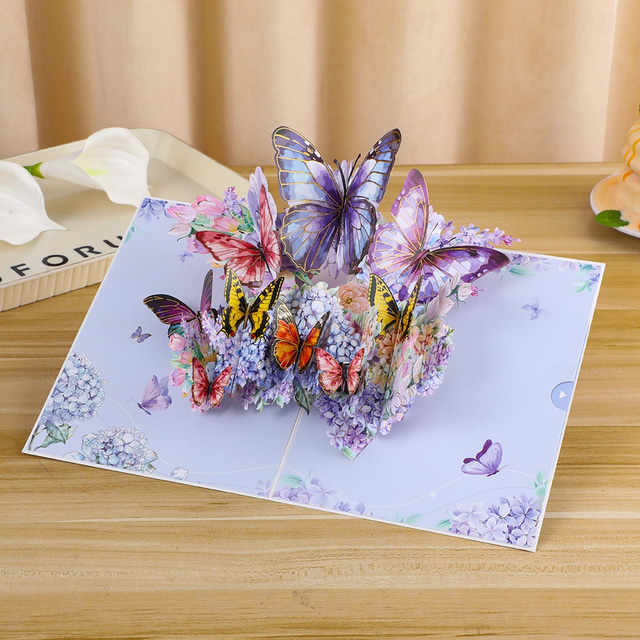  Vibrant 3D Butterfly & Daisy Pop-Up Greeting Card Best Gift for Mom, Mother's Day Flower Bouquet Card, Teacher Appreciation, Birthday, Thank You Greeting
