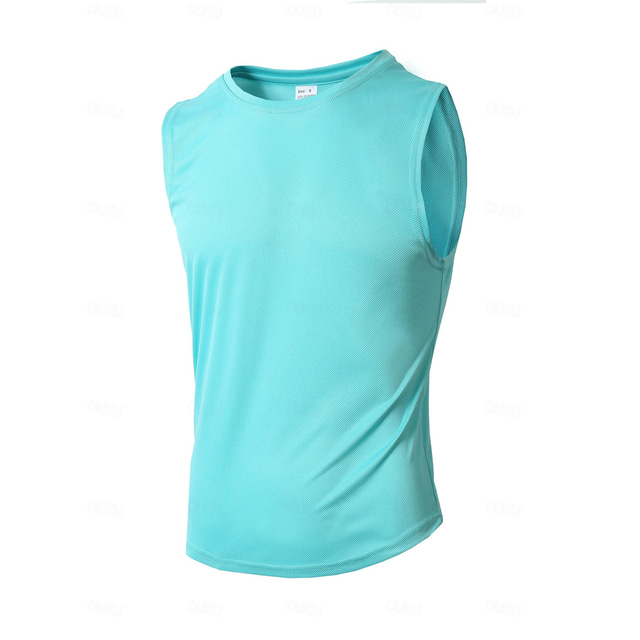  Hombre Camiseta sin mangas Chaleco Camisetas Interiores Camisa sin mangas Sin Mangas Escote Redondo Cuello redondo Verano Plano Moda Clásico Casual Malla Deportivo Calle Casual Deportes Negro Blanco