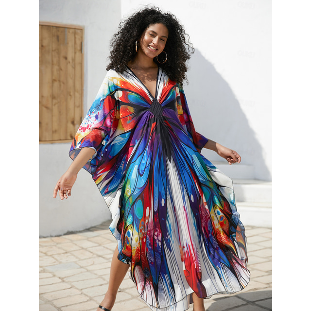  Stolz Regenbogen Kleid Kaftan Lässig Erwachsene Damen Halloween Karneval Pride Parade Pride-Monat Verkleiden