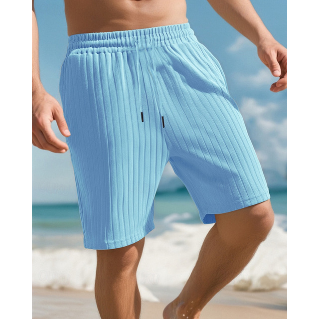  Men's Athletic Shorts Sweat Shorts Shorts Summer Shorts Pocket Drawstring Elastic Waist Plain Comfort Breathable Short Outdoor Sports Classic Casual Black White