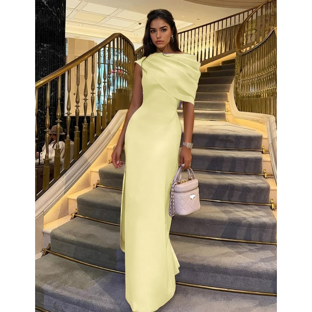 Pants Ladies Formal Dresses Near Me Purple Gowns Formal Wear 2019 Column  Evening Gown Elegant Dress Formal Floor Length Short Sleeve Crew