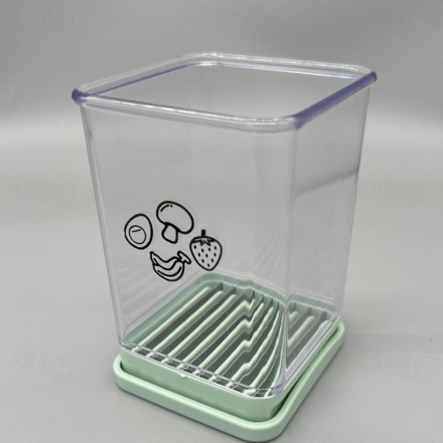  תות נירוסטה  & פורס ירקות עם צלחת דחיפה - מכין במהירות פירות  & סלט ירקות - חייב להיות גאדג'ט מטבח