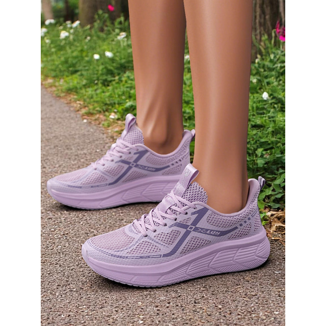  pantofi de alergare din plasă pentru femei – adidași ușori, respirabili, cu șireturi, pentru jogging în parc și antrenamente de fitness
