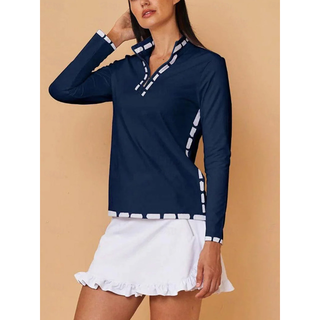 Tartan Blue Plaid Women's Golf Shirts