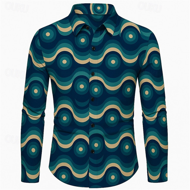  Retro Antiguo Años 70 Camisas Disco Geométrico Hombre Víspera de Todos los Santos Carnaval Desfile del orgullo Mes del Orgullo Festival Adulto Camisas