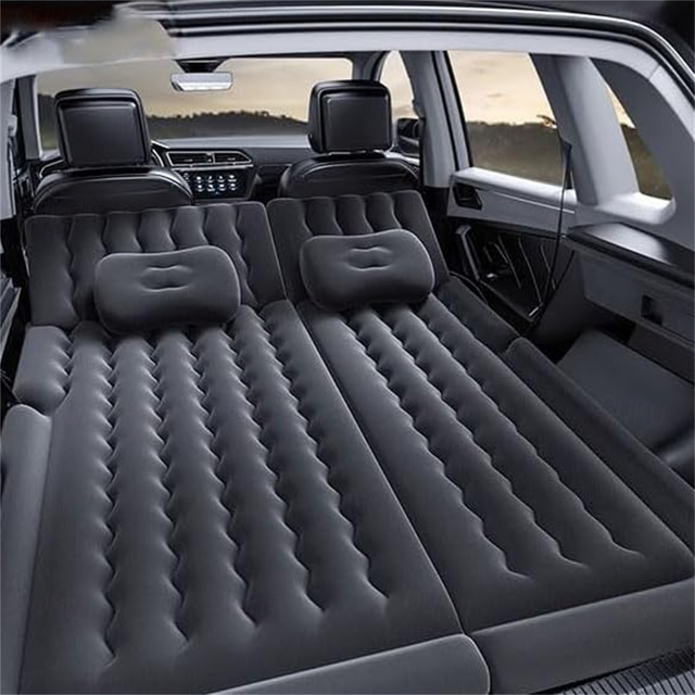  Matelas gonflable pour voiture avec pompe, matelas gonflable pour siège arrière épais, lit de voyage, matelas de couchage portable