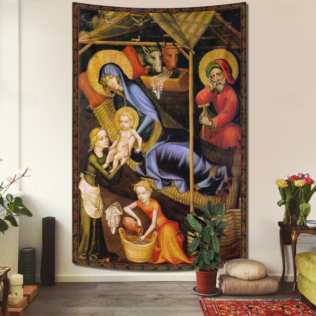  Medieval Tapestry Middle Age Tapestry Religious Art Large Mural Decor Photograph Backdrop Home Bedroom Living Room Decoration
