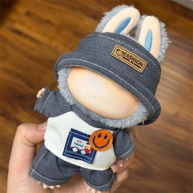  Clothes ForLabubu, Clothes Set ForLabubu Doll, Hat Clothes Backpack ForLabubu, Stylish Adorable Dolls Clothes Accessories (No Doll)