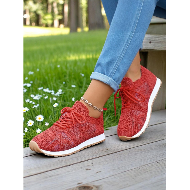  Women's Khaki Knit Walking Sneakers – Lightweight Breathable Casual Trainers for Daily Comfort and Travel