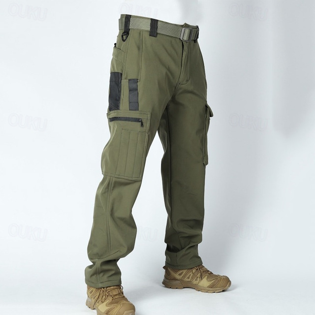  Per uomo Pantaloni Cargo Pantaloni tattici Pantaloni Bottoni Multi-tasche Semplice Indossabile All'aperto Quotidiano Campeggio & Escursionismo Moda Classico Nero Mimetico
