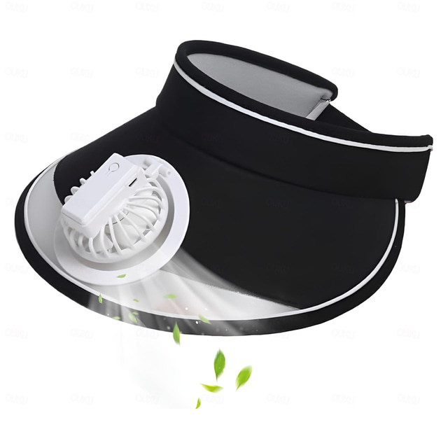  Fan Hat Sun Visors Hat with Fan, Large Area Sun Hat with 2 Speeds Cooling Fan, Sun Protection