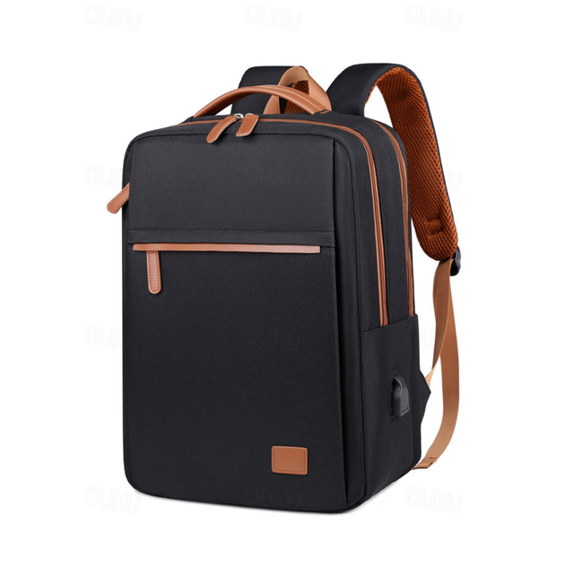  Zaino impermeabile per laptop con ricarica USB, borsa da viaggio per lavoro resistente all'usura con design multi-scomparto per università, lavoro e uso quotidiano