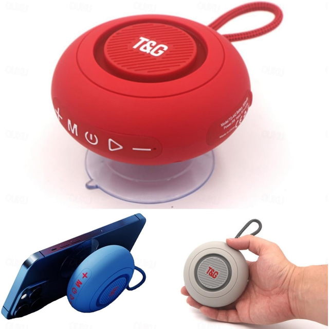  Portable Mini Bluetooth Speaker Portable Suction Cup Fixed Wireless Small Sound,TF Card, FM Radio, TWS Sound Bluetooth Outdoor Carry Riding Sports Hanging Bag