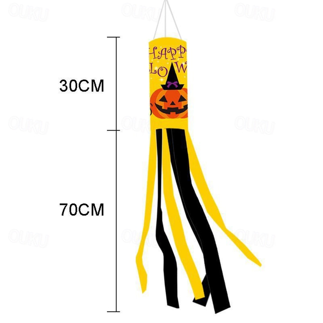  Halloween vindstrumpor utomhushängande dekoration vindstrumpor flagga spöke halloween träddekoration spöke vindstrumpor 39 tum