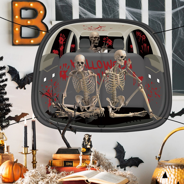  halloween csomagtartóra csemegéző autó transzparens autódekoráció, szellem halloween dekorációk halloween szövet autódekoráció halloween autó csomagtartó dekoráció szellem tök falburkolat