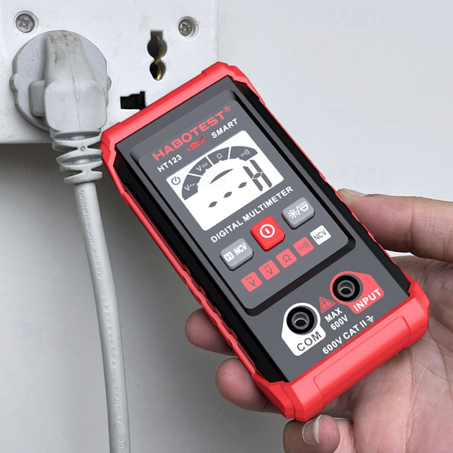  HT123 Smart Digital Multimeter AC/DC Voltage Resistance Continuity Measurement Tester Electrical NCV Multimeter with Backlight