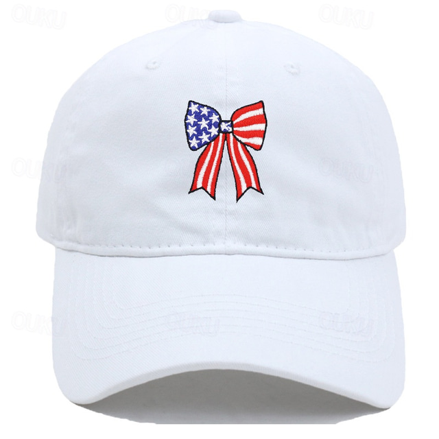  Férfi Uniszex Baseball sapka Szalmakalap Kamionos kalap Fekete Fehér Pamut Állítható Divat Függetlenség napja Fesztivál Grafika Masni Amerikai zászló Alkalmi / Napi