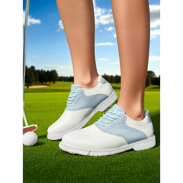  Women’s Pink Golf Shoes – Classic Lace-Up Sneakers for Outdoor Sports, Golf Tournaments and Casual Country Club Style