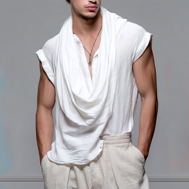  Per uomo Canotta Maglietta smanicata Canottiera Maglietta senza maniche Senza Maniche Collo di pile Estate Semplice Moda Designer Essenziale Classico Vacanza Streetwear Uscire Bianco Maglietta Top