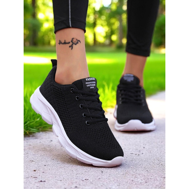  Women's White Flyknit Running Sneakers with Cushioned Sole – Lightweight Athletic Shoes for Jogging, Training and Everyday Comfort
