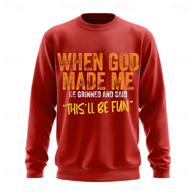  Homme Texte Argot drôle Sweatshirt Sweat-shirt Sweat à capuche Col ras du cou Mode Impression 3D Noir Blanche Col rond 3D Toutes saisons Designer