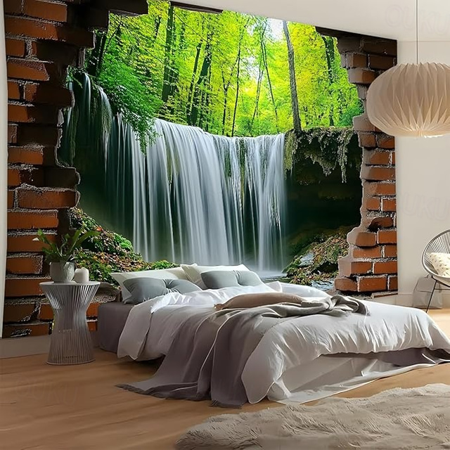  Cave Forest Landscape Hanging Tapestry Wall Art Large Tapestry Mural Decor Photograph Backdrop Blanket Curtain Home Bedroom Living Room Decoration