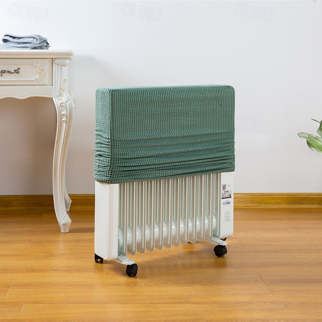  Washable Radiator Cover, Oil-Filled Radiator Heater Dust Cover, Breathable Fabric, Minimalist Design, Green (35.4in x 25.4in)