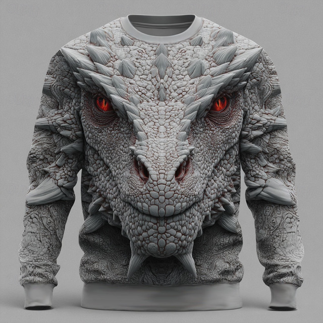  Men's Dragon 3D Sweatshirt Sweatshirt Long Sleeve Sweatshirt Crew Neck Casual Punk & Gothic 3D Print Party Streetwear All Seasons