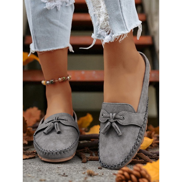  Damen-Mokassin-Pantoletten mit Quaste – lässige Slipper zum Hineinschlüpfen für den täglichen Weg zur Arbeit und entspannte Outfits