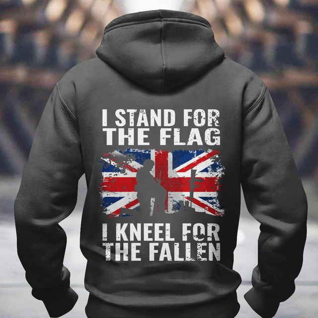  Men's Flag UK Hoodies Sweatshirt Fashion Long Sleeve Crew Neck 3D Print Holiday Streetwear Black Blue Drawstring 3D Fall Winter Designer