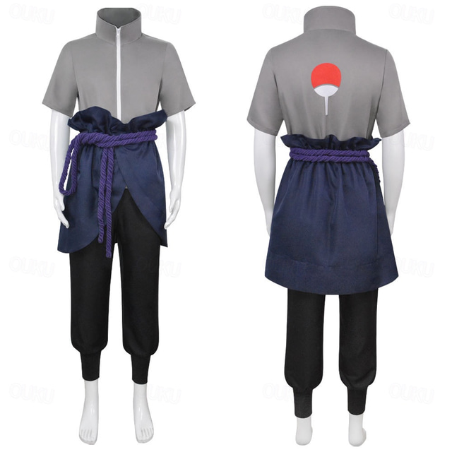  Cosplay Ninja Sasuke Uchiha Animé Cosplay-kostym Kläder Cosplay-kostymer Halloween Karnival Prestanda Fest Scen Topp Byxor Till Herr Vuxen