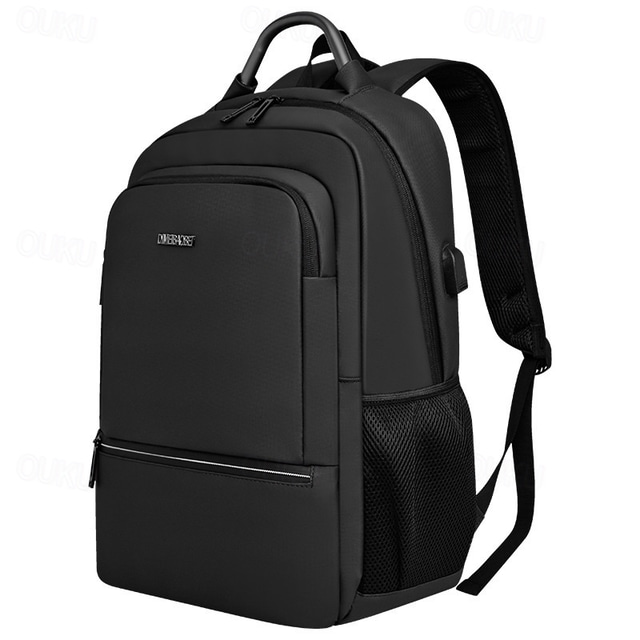  Laptop-Rucksack für Herren für Schule und Arbeit – schmale, wasserdichte College-Büchertasche mit USB-Ladeanschluss, leichter Tagesrucksack für Geschäftsreisen