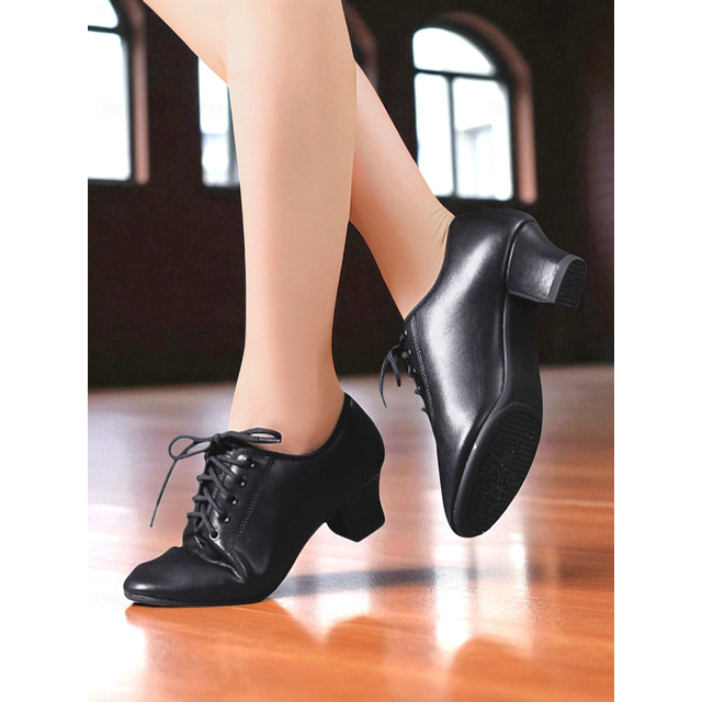 Women's Mesh Lace-up 4cm Heel Dance Sneakers Practice Dance Shoes Jazz Dance main image 1